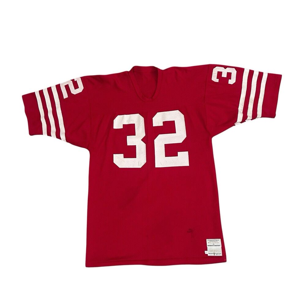 Vintage 80s Sand Knit Pro Action San Francisco 49ers #32 Jersey USA Mens L